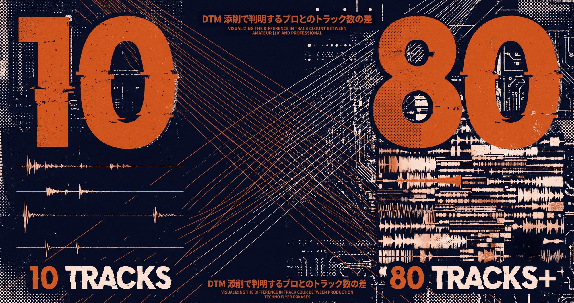 DTM添削で変わる3つの盲点|独学の限界を破る原理 3 DTM添削で判明するプロと独学のトラック数の桁違いを示す図